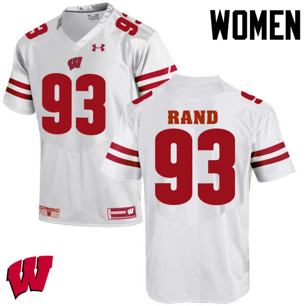 Wisconsin Badgers Women's #93 Garrett Rand NCAA Under Armour Authentic White College Stitched Football Jersey FP40H35HA